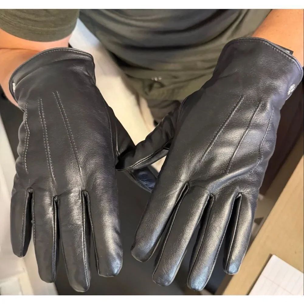 ELMA Men’s Black Lambskin Leather Winter Gloves Lined Size 8.5 Formal Driving - Picture 8 of 8